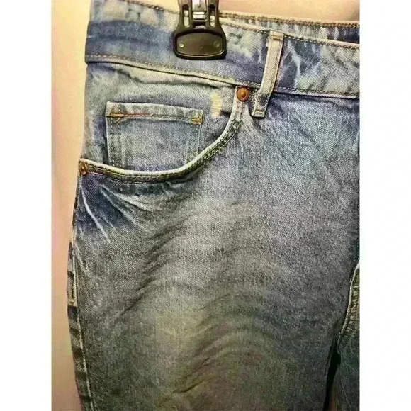 Loft Women's High Rise Straight Leg Distressed Jeans Size 18 Blue Denim - Picture 6 of 16